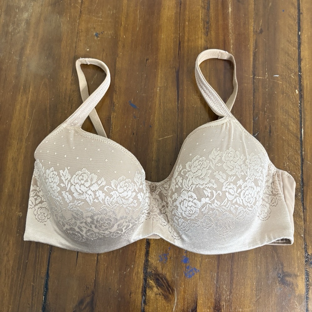 Soma Bra 36D Nude Stunning Support Balconet Underwire Sheer Floral Lace Overlay